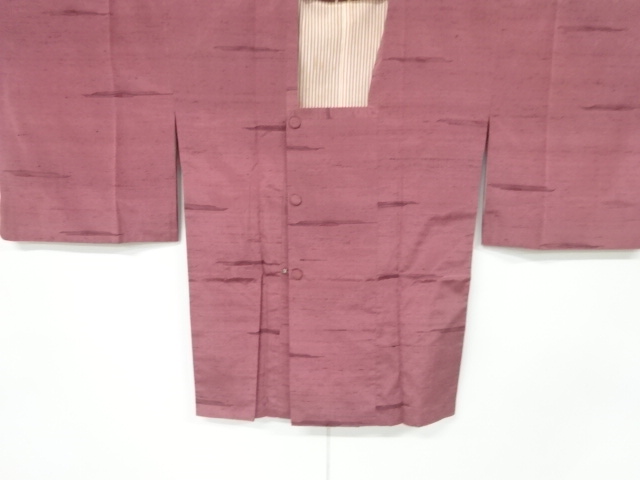 JAPANESE KIMONO / ANTIQUE MICHIYUKI COAT / SILK / TSUMUGI / WOVEN STRIPE